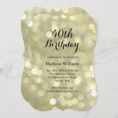 Elegantes Gold beleuchtet Geburtstags-Einladung Einladung (Vorne/Hinten)