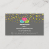 Elegantes Gold besprüht Macaron Bäckerei Visitenkarte (Rückseite)