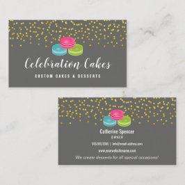 Elegantes Gold besprüht Macaron Bäckerei Visitenkarte