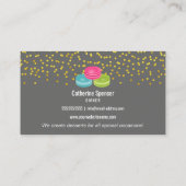 Elegantes Gold besprüht Macaron Bäckerei Visitenkarte (Rückseite)