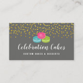 Elegantes Gold besprüht Macaron Bäckerei Visitenkarte (Vorderseite)