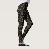 Elegantes Gold Bike Muster Radfahrer Leggings (Rechts)