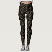 Elegantes Gold Bike Muster Radfahrer Leggings (Vorderseite)