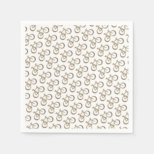 Elegantes Gold Bike Muster Radfahrer Serviette (Vorderseite)