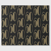 Elegantes Gold & Black 60. Geburtstag Geschenkpapier (Flach)