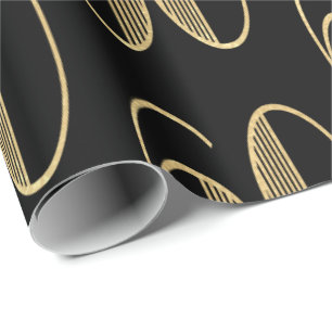 Elegantes Gold & Black 60. Geburtstag Geschenkpapier