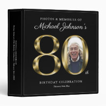 Elegantes Gold Black 80. Geburtstag Custom Foto