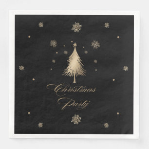 Elegantes Gold Black Christmas Party Serviette