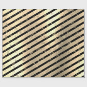 Elegantes Gold Black Christmas Snowflake Muster Geschenkpapier (Flach)