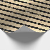 Elegantes Gold Black Christmas Snowflake Muster Geschenkpapier (Ecke)