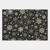 Elegantes Gold & Black Christmas Snowflake Muster Geschenkpapier Set (Vorderseite)