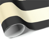 Elegantes Gold & Black Christmas Stripe Muster Geschenkpapier (Rolleneckpunkt)