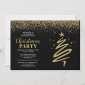 Elegantes Gold & Black Corporate Weihnachts-Party Einladung (Vorderseite)