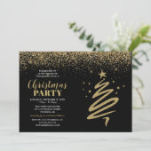 Elegantes Gold & Black Corporate Weihnachts-Party Einladung (Stehend Vorderseite)