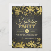 Elegantes Gold & Black Corporate Weihnachts-Party Einladung (Vorderseite)