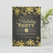 Elegantes Gold & Black Corporate Weihnachts-Party Einladung (Stehend Vorderseite)