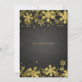 Elegantes Gold & Black Corporate Weihnachts-Party Einladung (Rückseite)