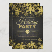 Elegantes Gold & Black Corporate Weihnachts-Party Einladung (Vorne/Hinten)