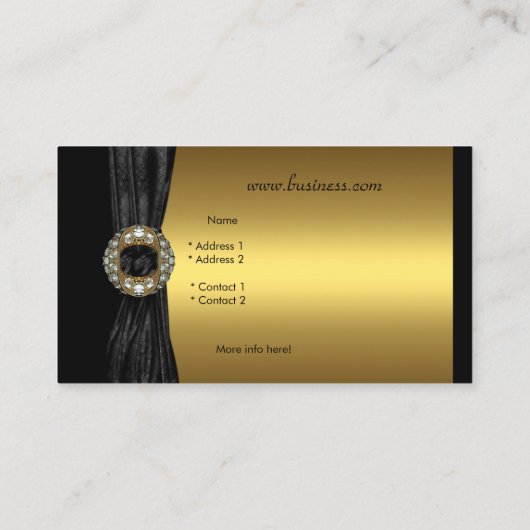 Elegantes Gold Black Diamond Juwel Visitenkarte (Rückseite)