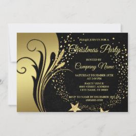 Elegantes Gold Black Holidays Party Einladung