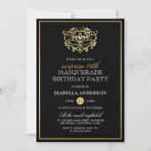 Elegantes Gold & Black Masquerade Party Magneteinladung (Vorderseite)