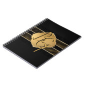 Elegantes Gold Black Monogram Design Notizblock (Linke Seite)