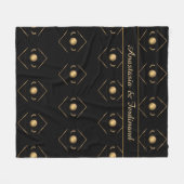 Elegantes Gold Black Muster personalisieren Fleecedecke (Vorderseite (Horizontal))