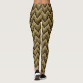 Elegantes Gold Black Ornamental Design Stilvolle E Leggings (Rückseite)