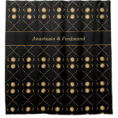 Elegantes Gold Black Personalize Duschvorhang (Vorderseite)