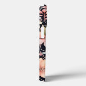 Elegantes Gold Black Pink Floral Watercolor Monogr Case-Mate iPhone Hülle (Rückseite / Rechts)