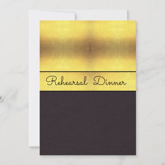 Elegantes Gold & Black Probe Dinner Einladung (Vorderseite)