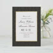 Elegantes Gold & Black Probe Dinner Einladung (Stehend Vorderseite)