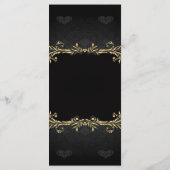 Elegantes Gold Black Regal Wedding Reception Menü Menükarte (Rückseite)