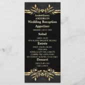 Elegantes Gold Black Regal Wedding Reception Menü Menükarte (Vorderseite)