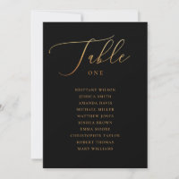 Elegantes Gold & Black Script Seating Chart