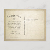 Elegantes Gold Black Script Wedding Foto Vielen Da Postkarte (Rückseite)