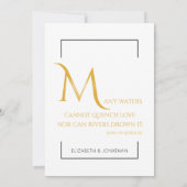 Elegantes Gold & Black Scripture Religiöse Hochzei Einladung (Rückseite)