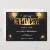 Elegantes Gold & Black Silvester Party Einladung (Vorderseite)