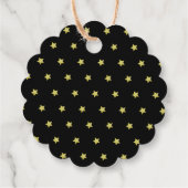 Elegantes Gold & Black Star Muster Monogramm Geschenkanhänger (Rückseite)