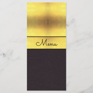 Elegantes Gold & Black Wedding Menü Menükarte