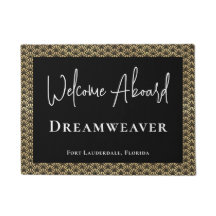 Elegantes Gold Black Willkommen auf dem Schiff Nam