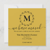 Elegantes Gold Black Wreath Monogramm, das wir bew Ankündigung (Vorderseite)