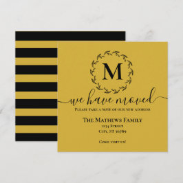 Elegantes Gold Black Wreath Monogramm, das wir bew Ankündigung