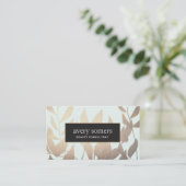 Elegantes Gold Blätter Moderner Schönheitssalon Visitenkarte (Stehend Vorderseite)