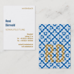 Elegantes Gold Blau Visitenkarte