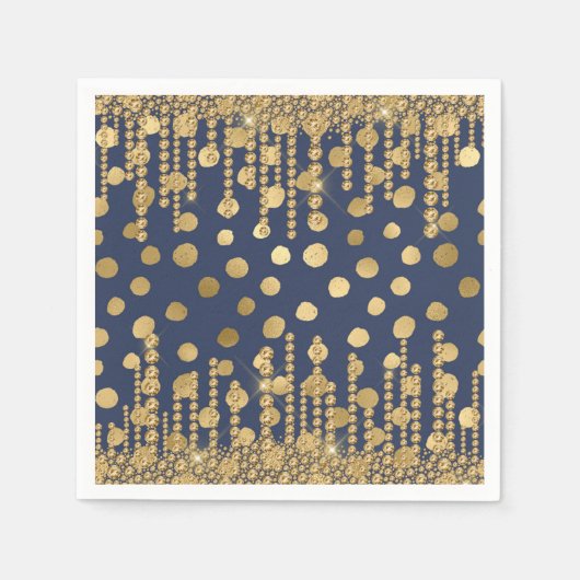 Elegantes Gold Bling Hübsch Glam Serviette (Vorderseite)