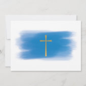 Elegantes Gold & Blue Boy Christening Einladung (Rückseite)