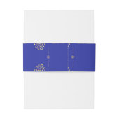 Elegantes Gold & Blue Damask Hochzeitsband Einladungsbanderole (Rückseitenbeispiel)