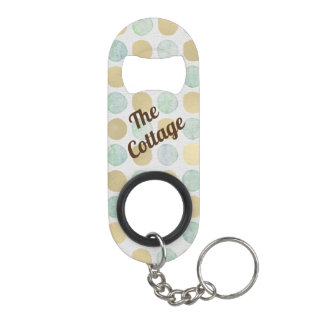 Elegantes Gold Blue Dots Ferienhaus Miete Beach Ho Mini Flaschenöffner