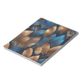 Elegantes Gold Blue Foliage Nature Design Notizblock (Rotiert)